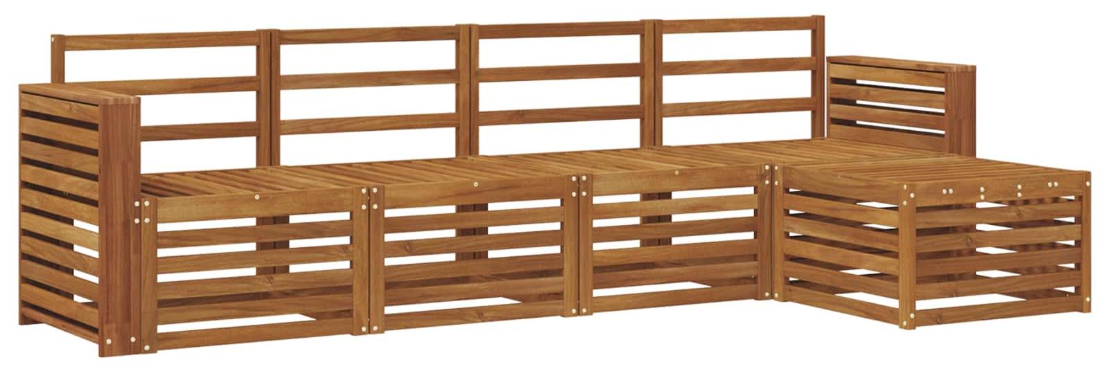 Outdoor-Sofagarnitur 5 pcs Natur