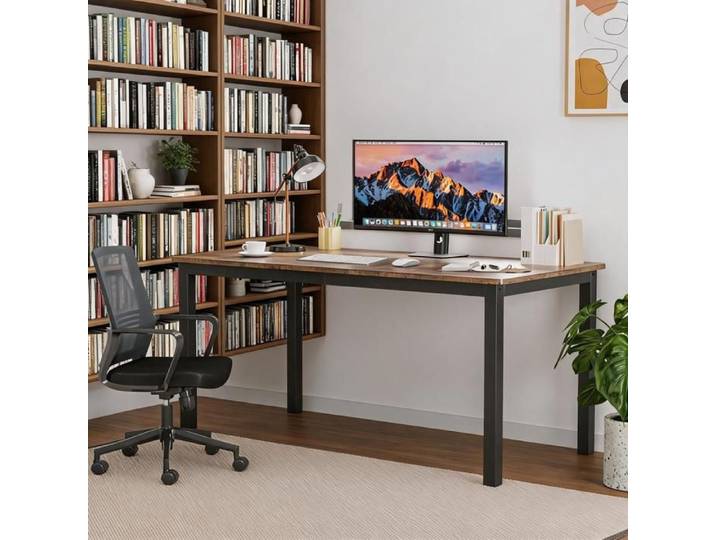 KOIOPLIE Bureau Informatique 160x80 cm Grand Bureau Ordinateur Moderne Minimaliste - Table de Travail Écriture Home Office Retro