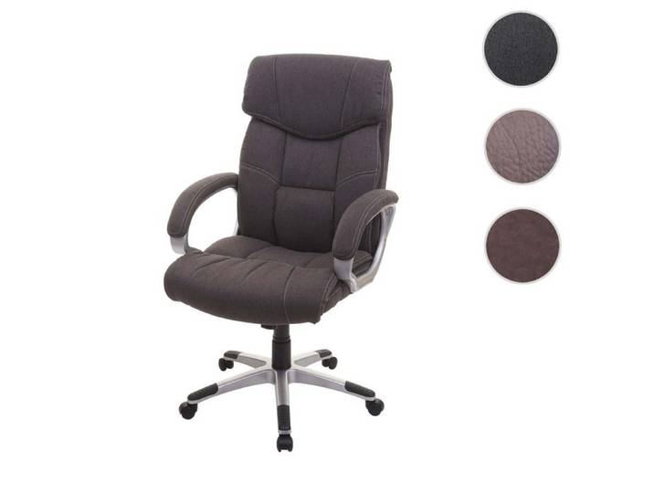Chaise de bureau HWC-A71 chaise pivotante tissu - imitation daim gris foncé