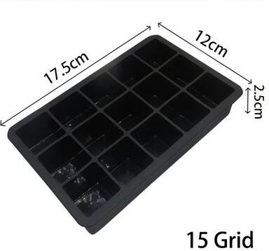 The Handy Homestead Silicone Ice Cube Tray For Large Square Ice Cubes, Cocktails & Whiskey 15 Grid