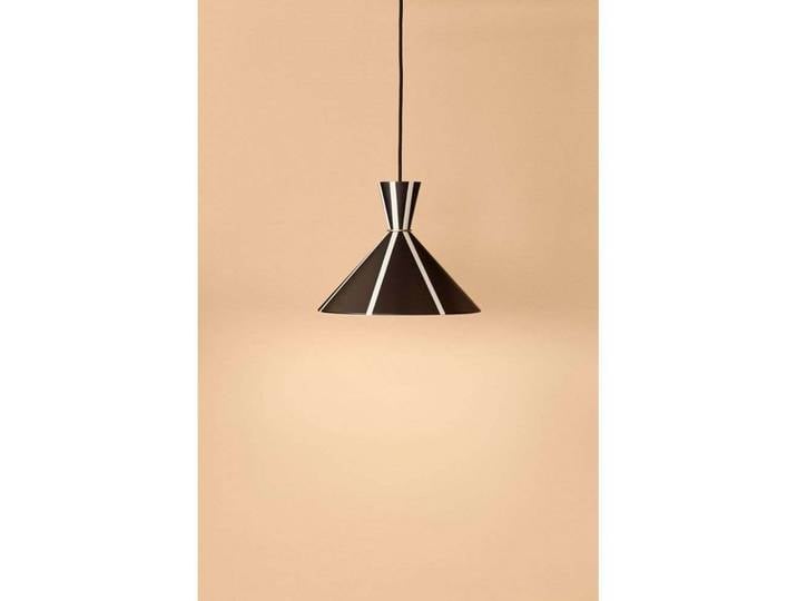 Suspension Bloom Ruban, noir/blanc, Ø 30 cm - Warm Nordic Bloom Stripe - Salle à manger - Vintage / rétro - Métal - Avec abat-jour