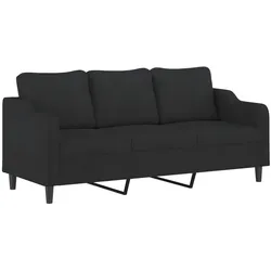 vidaXL 3-Sitzer-Sofa Schwarz 180 cm Stoff