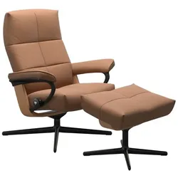 Stressless Sessel mit Hocker David Cross Leder Braun Batick Latte M (Medium)