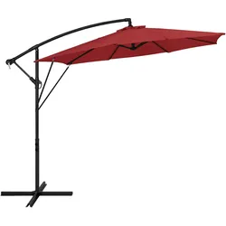 AMPELSCHIRM Ø 300 cm in Rot aus Aluminium