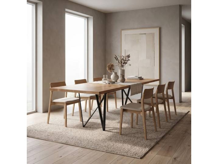 Ausziehbarer Ravel-Holztisch 140x90 cm Eine Verlängerung 50 cm Danzz