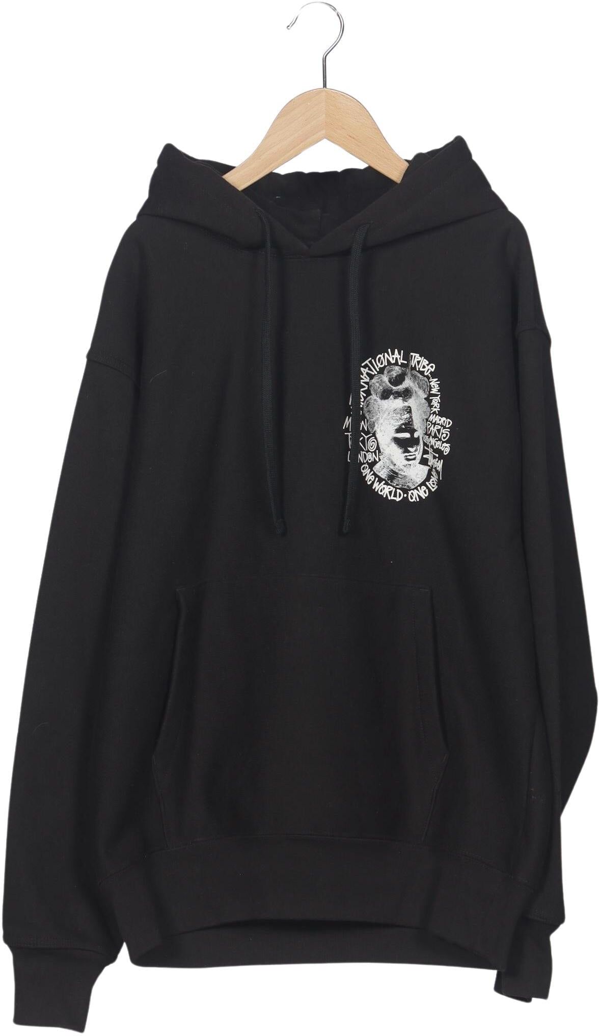 Stüssy Herren Kapuzenpullover, Schwarz, Gr. S, Synthetik / Baumwolle - Second Hand