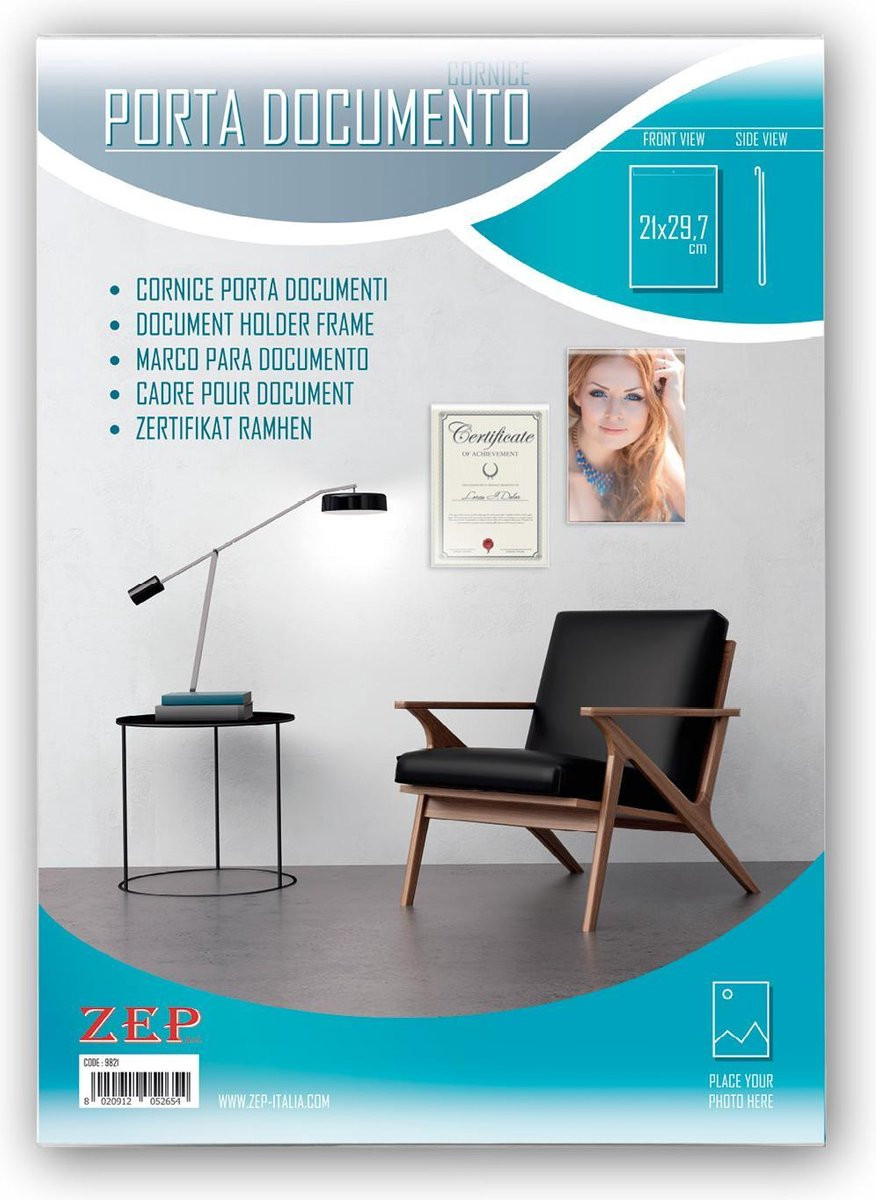 ZEP Document certificaat ophangframe van plexiglas, 20 x 30 cm