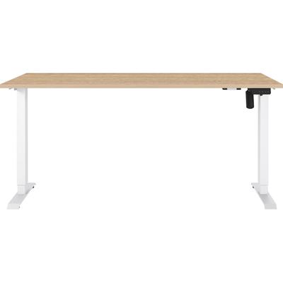 Schreibtisch GERMANIA "Boras, elektrisch höhenverstellbar", lindberg, eiche, nachbildung, weiß, weiß, lindberg, eiche, nachbildung, B:160cm H:120cm T:80cm, Tische, Schreibtisch, Höhe 72-120 cm, elektrisch höhenverstellbar Memory-Funktion