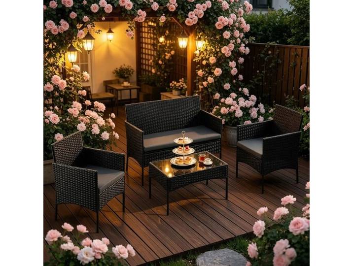 Set de meubles extérieurs élégants: Set de meubles de conversation Set de mobilier de jardin Set de meubles de balcon