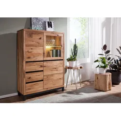 Highboard Wildeiche 103x40x148 natur geölt VILLANDERS #106