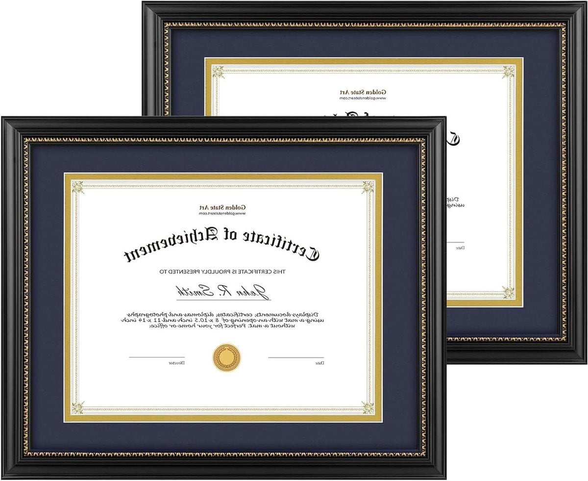 Diploma Lijst Certificaat Houder van Massief Hout in Goud en Zwart, 11x14 Inch