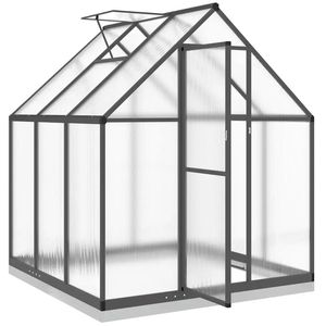 vidaXL Gewächshaus 4005833, 2,86 m² Fläche, 169 x 169 x 202 cm, Polycarbonat, Fundamentrahmen