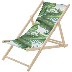 LIEGESTUHL Tropical Grün-Weiß