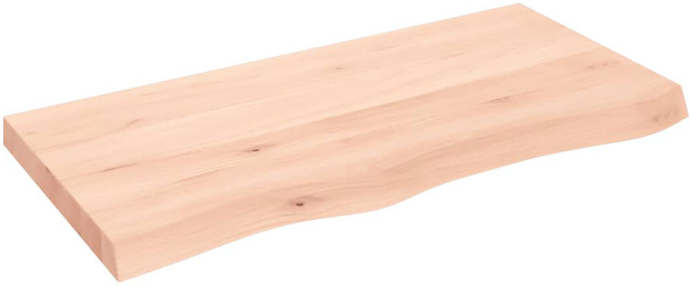 Alpen Home vidaXL Table Top Wooden Desk Top for Table Treated Solid Wood Oak Live Edge Natural 50cm H x 100cm W x 6cm D