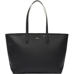 LACOSTE Damen Handtasche - Anna Petit Piqué Zipped Shopping Bag, 30x35x14cm (HxBxT) Schwarz