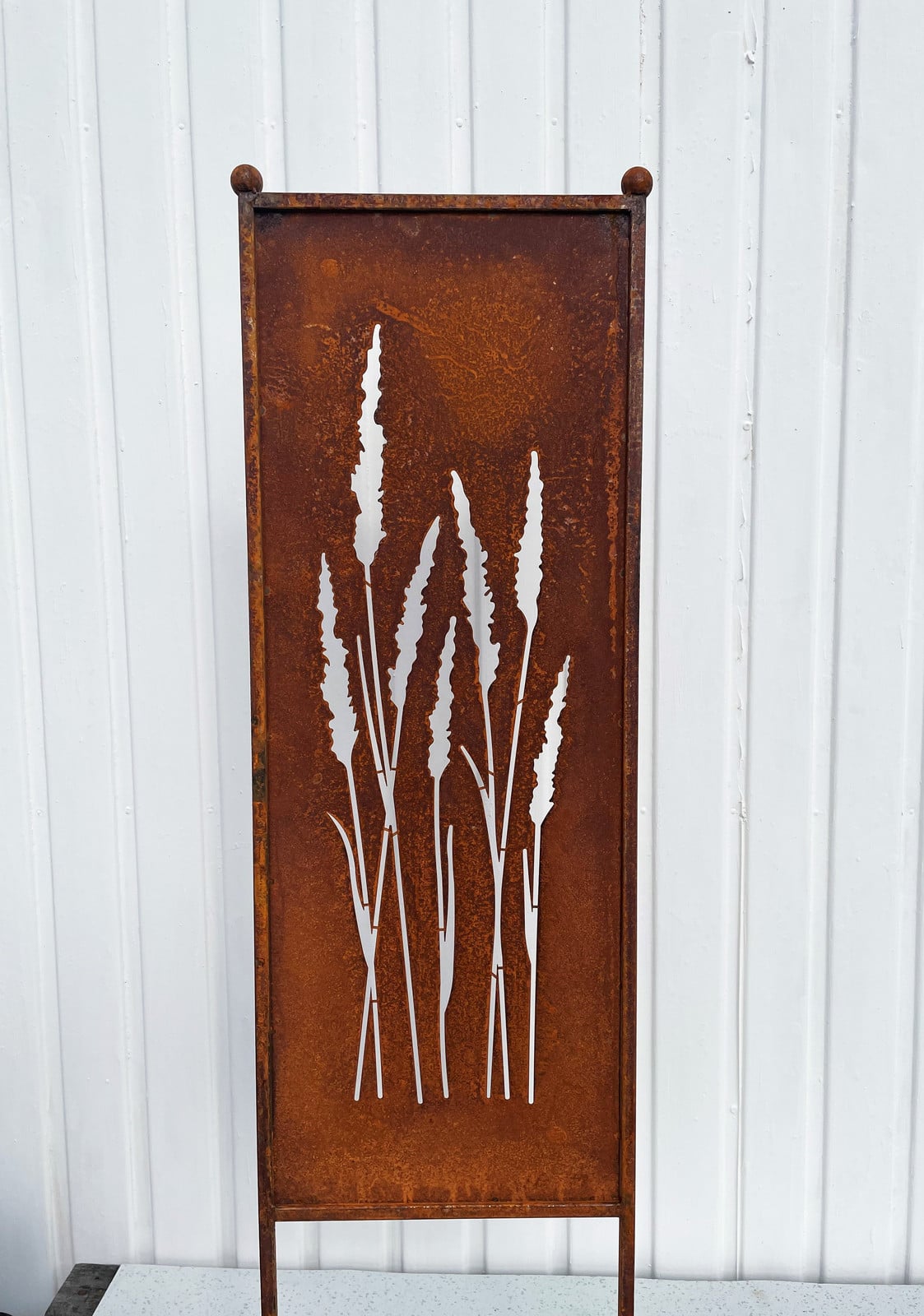 Steinfigurenwelt Gießen Edelrost privacy scherm met grasmotief, B: 33 cm, H: 116 cm