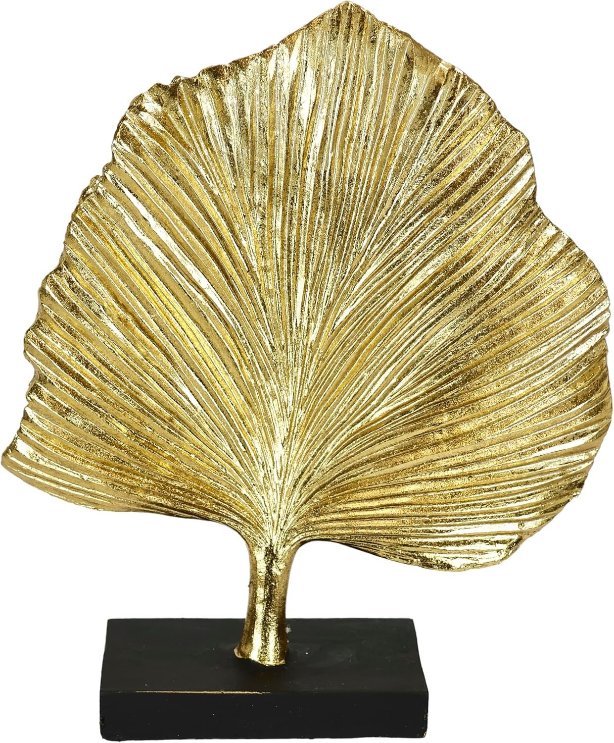 Gouden Ginkgo Blad Decoratie Beeldje - Abstracte Kunst voor op tafel, 24 cm