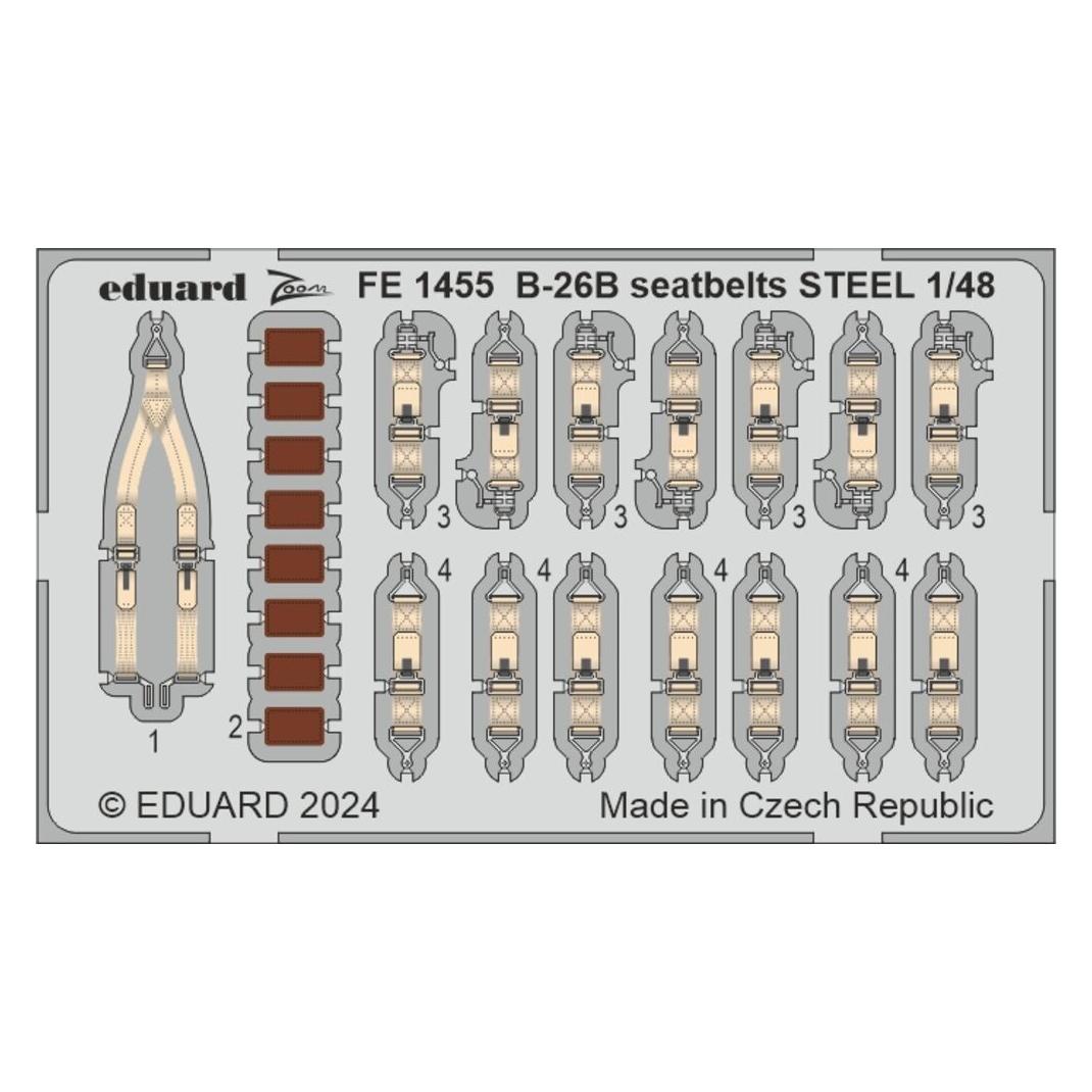 Eduard B-26B Marauder seatbelts STEEL ICM (FE1455)
