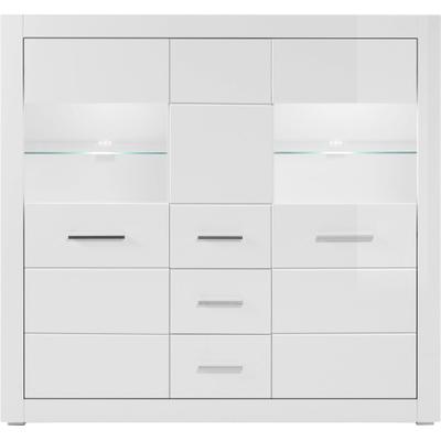 Highboard HOME AFFAIRE "Bianco, moderner Schrank, Kommode, Stauraumschrank, Hochschrank", weiß (weiß matt, weiß mdf hochglanz), B:149cm H:142cm T:42cm, Holzwerkstoff, Sideboards, Highboard, zeitlos, ausreichend Stauraum, vielseitig einsetzbar, 149...
