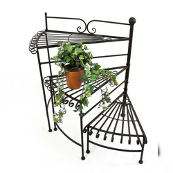 DanDiBo Blumentreppe Metall 64 cm Blumenständer mit 3 Ablagen DY12020 Pflanzenständer Blumenbank Blumenhocker Blumensäule Blumenregal