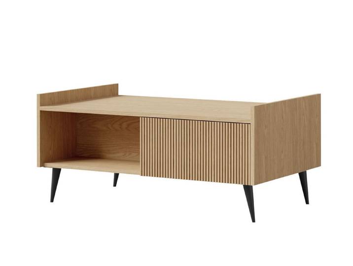 Compleo Couchtisch 100 cm breit MODE, Modern Kaffeetisch für Wohnzimmer, Kaschmir, Nussbaum oder Eiche