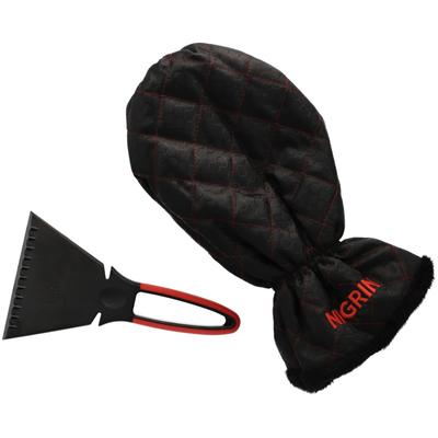 Eiskratzer NIGRIN "Eisschaber Performance Handschuh", schwarz (schwarz, rot), Schaber