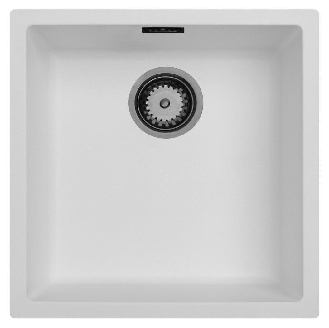 Küchenspüle 40x40 cm weiß Unterbau und Aufbau Pure.Sink