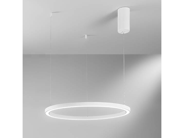 Suspension LED Hoop Ø 60cm Blanc/Blanc Matériau : Métal, Matière plastique Surface en métal : Laqué Type de matière synthétique : Silicone Type