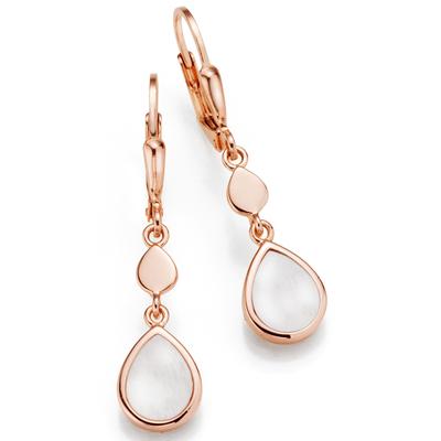 Paar Ohrhänger FIRETTI "Schmuck Geschenk Silber 925 Ohrschmuck Patentbrisur Tropfen Perlmutt", rosa (roségoldfarben, perlmuttfarben), Ohrringe, Damen, Silber 925 (Sterlingsilber), mit Perlmutt