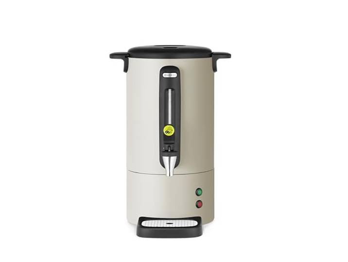 HENDI Kaffee-Perkolator, UNIQ, zum Brühen von Kaffee, 7L, Creme Tropffreier Zapfhahn, Wasserstandsanzeige, Kaffeebereiter, Kaffeemaschine, 230V/1050W, 307x330x(H)450mm, Edelstahl, PP