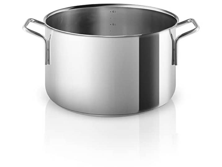 Eva Trio Topf 6,5 l / 24 cm – Steel Base – reines Edelstahl, ohne Beschichtung Polished Steel