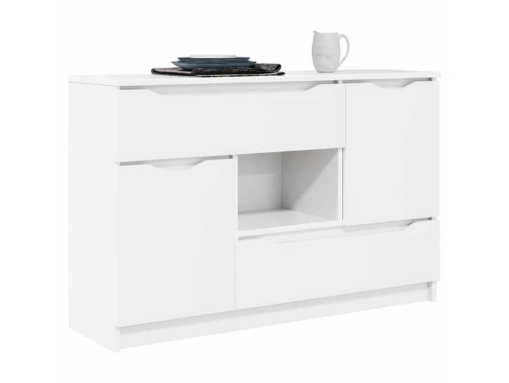 Blanc Buffet & bahut contemporain，Buffet Blanc 100 x 30 x 65 6 Bois d'ingénierie FR&5504