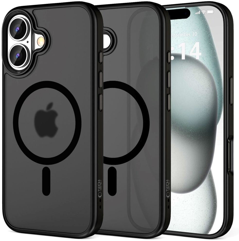 iPhone 16 Tech-Protect MagMat Bagside Cover - MagSafe Kompatibel - Mat Sort