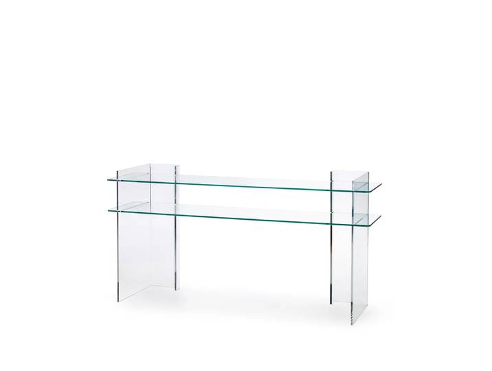 Fogia Combiplex Konsoltisch klare, Regal im 2-teiligen Regalset, Ständer aus Plexiglas