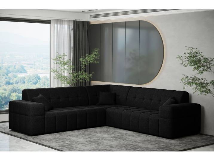 Kaiser Möbel Ecksofa Corner 246x246 cm Eckcouch NIMES stoff Verita Schwarz