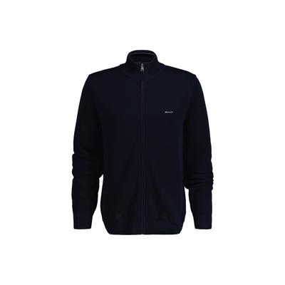 Sweatshirt GANT "Strickjacke COTTON PIQUE HALF ZIP CARDIGAN", Herren, Gr. 3XL, blau, Obermaterial: 100% Baumwolle CO., Sweatshirts Sweatshirt