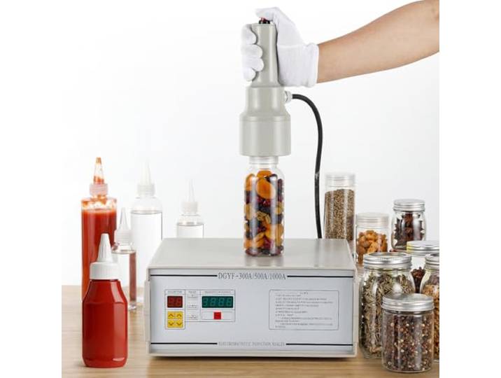 NEWTRY Induktion Flaschenverschluss Versiegelung 10-50 mm Handheld Heißsiegelmaschine mit Zählfunktion für Kunststoff Flaschen mit flachem oder spitzem Deckel