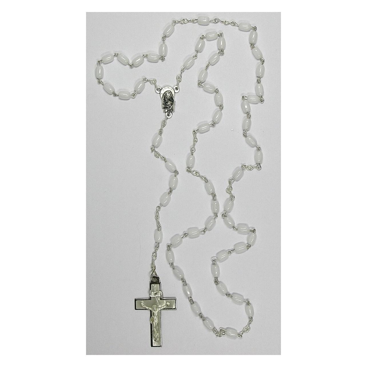 Rosenkranz Glasperlen weiss (00/2089+41 IN DS)