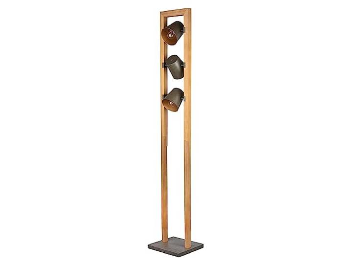 Trio Leuchten Stehleuchte Bell 401900367, Holz Natur, Metall Nickel antik/goldfabig exkl. 3x E14, Gold