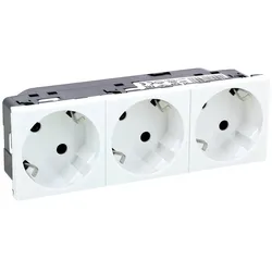 Legrand 077253 45° Schutzko-Steckdosen, 3-fach (6 Module) Farbe: weiß