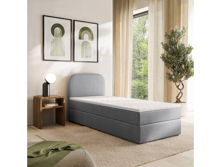 Masseno Boxspringbett CERIA mit Bettkästen 100x200 cm - Grau, KRONOS 15