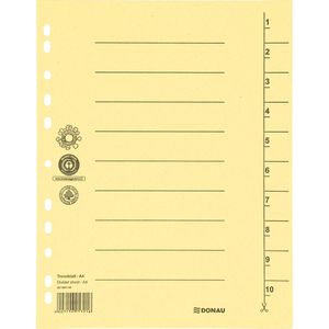 DONAU Trennblätter 8610001-25, A4, chamois, 250g/m² Karton, 100 Stück