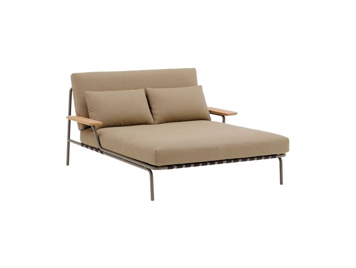 Muuto Settle Loungeliege Ribbed Weave 5-taupe, mit Armlehne