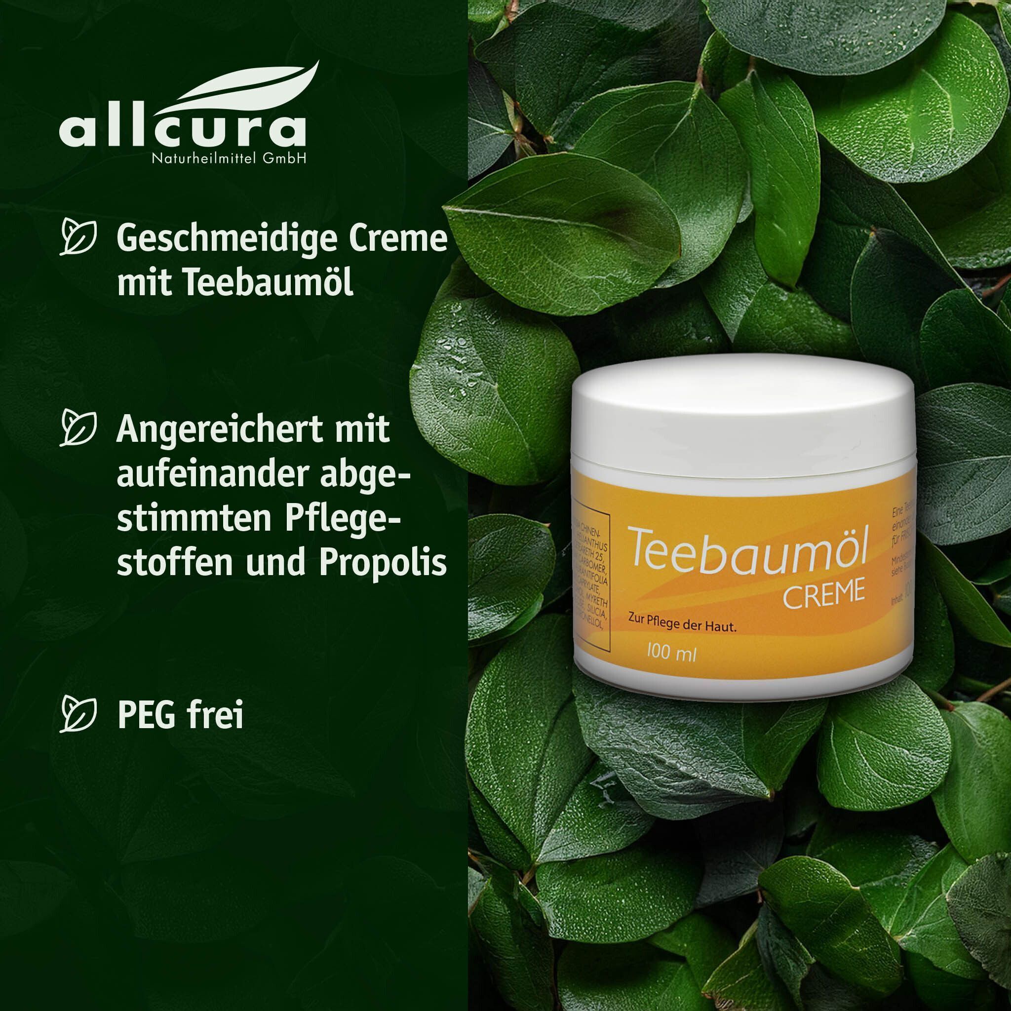 allcura Teebaum Creme mit Propolis 2x 2x100 ml