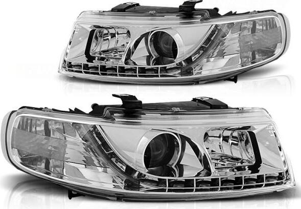 Scheinwerfer LED Tagfahrlicht Optik passend für Seat Leon 1M / Toledo 1M Bj. 99-06 Chrom