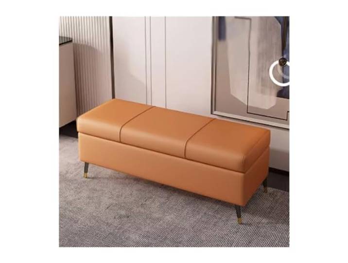 Zf9tBw5sH Bettbank Schuhhocker for den Heimgebrauch, Tür-/Aufbewahrungshocker, Einstiegs-Schuhhocker Sitzbank(Orange,60cm)