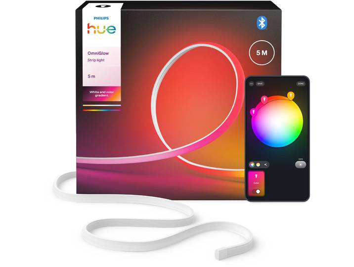 LED-Stripe Philips Hue OmniGlow Silikon 5m - Farbe: weiss - LED - Lichtfarbe: Extra warmweiss - Helles Neutralweiss - LED Leuchtmittel