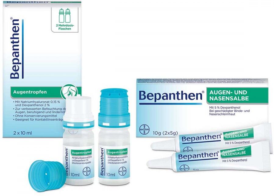 Bepanthen Auge & Nase Set: Augentropfen + Augen- und Nasensalbe