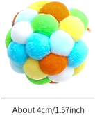 Inspire Curations RainbowBounce Handmade Bell Ball Cat Toy yellow xs