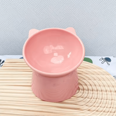 Inspire Curations Tilted Elevated Pet Food Bowl With Anti Spill Neck Protection Design pink G626c